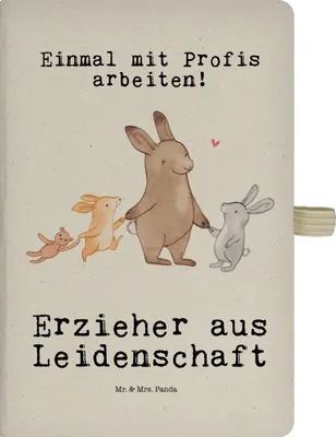 Produktbild von Mr. & Mrs. Panda Skizzenbuch Erzieher Leidenschaft - Transparent - Geschenk, notizbuch, Beruf, Ausbildung, Pädagoge, Spruch, Tagebuch, Adressbuch, Notizheft, Journal