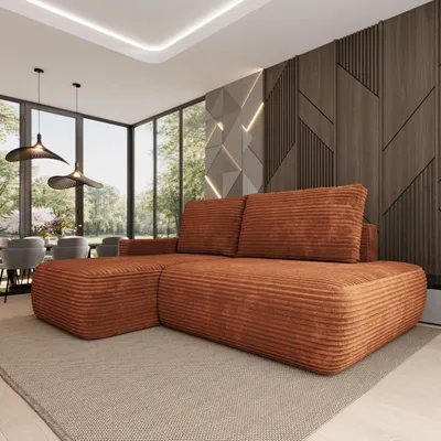 Produktbild von Masseno Ecksofa AVINI T L-S mit Schlaffunktion L-Form, Sofa mit Bettkasten, Wohnzimmersofa, Couch, Soffa, Bettsofa, Couchgarnitur- Braun, TILIA 52