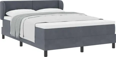 Obrázok produktu pre Posteľ s pružinovým rámom Tmavo šedá 160 x 200 cm Zamat
