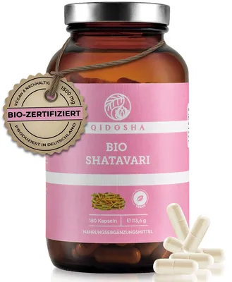 QIDOSHA Bio Shatavari Kapseln hochdosiert, 180 Stk… – Bild 1