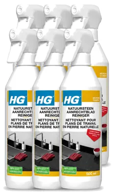 Produktbild von 6 x HG Naturstein Arbeitsplatten Reiniger - 500 ml - Vorteilspackung - 6 Stücke
