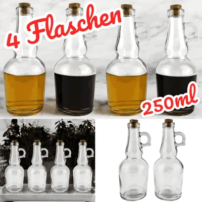 Produktbild von Essig & Öl Spender 4er Set Karaffen Essigspender Ölspender Ölkaraffe Glas Öl