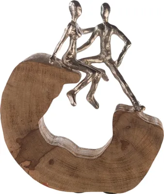 Produktbild von Casablanca by Gilde Dekofigur Skulptur Secure silberfarben, handgearbeitet H. 27 cm,81021