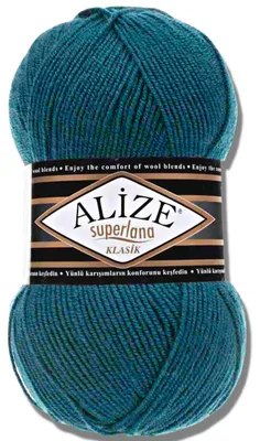 Productafbeelding van Alize 1x 100g Superlana Klasik garen, effen kleur, geschikt voor haken en breien (212)