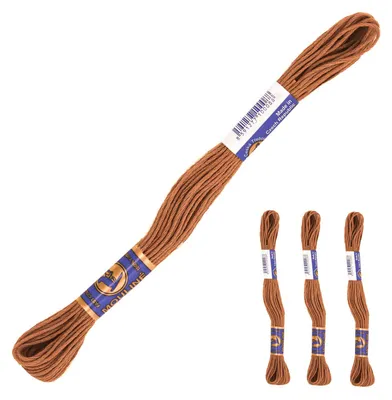 3 Docken Stickgarn / Sticktwist 100% Baumwolle Stickere nussbraun