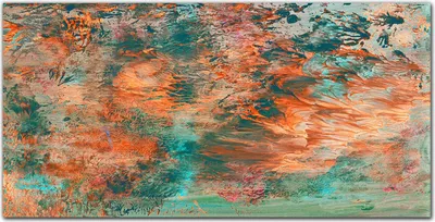 Produktbild von Coloray Bild aus Leinwand 100x50 Leinwand Dekoration - Orange Daubs