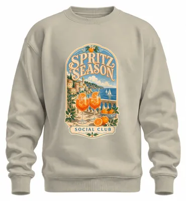 Obrázek produktu pro Spritz Season Social Club, italská dovolená, aperitivo, mikina s kapucí, svetr, přírodní barva, velikost XL