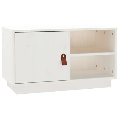 Produktbild von TV-Schrank Weiß 70x34x40 cm Massivholz Kiefer