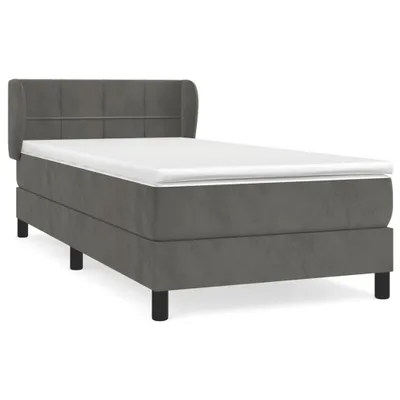 Produktbild von vidaXL Boxspringbett mit Matratze Dunkelgrau 100x200 cm Samt