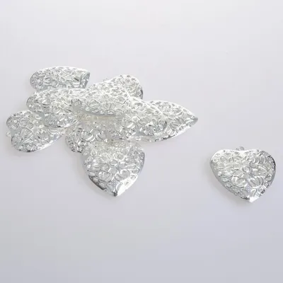 Produktbild von Dekoherzen aus Metall zum Hängen - silber - 6 cm - 12 Stück - 92014 10