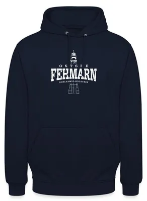 Produktbild von Spreadshirt Ostsee Fehmarn Schleswig-Holstein Vintage Uni Hoodie, XL, Navy