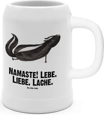 Produktbild von Mr. & Mrs. Panda Krug Stinktier Yoga - Weiß - Geschenk, Humpen, Liebe, Skunk, Bier Seidel, Namaste, Bierbecher, Raubtier, Keramikkrug
