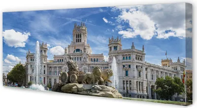 Produktbild von Leinwandbild 125x50 Wandkunst Spanien Brunnen Palace Madrid