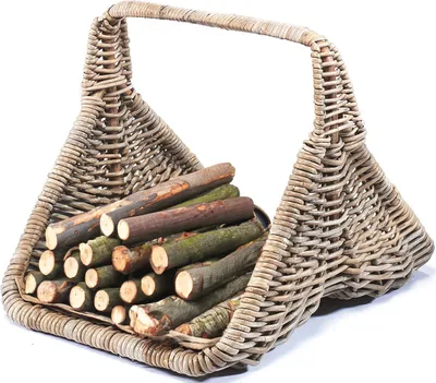 Produktbild von Lockardi Kaminholzkorb aus Rattan mit abnehmbarem Leinenstoff kubu grey Brennholzkorb Holzkorb Holztrage Feuerkorb Aufbewahrungskorb Körbe Box Deko