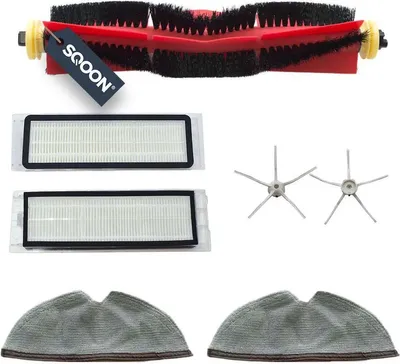 Produktbild von SQOON® Ersatzset passend für Roborock S5 / S6 Serie – 7-teiliges Wartungsset für Saugroboter – inkl. Bürsten & HEPA-Filter