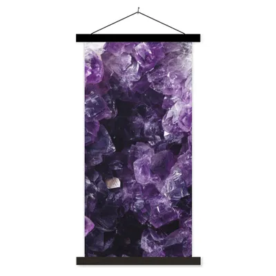 Produktbild von MuchoWow® Textilposter Amethyst - Edelsteine - Mineralien 90x180 cm mit schwarzem Rahmen - Dekoration Wohnzimmer