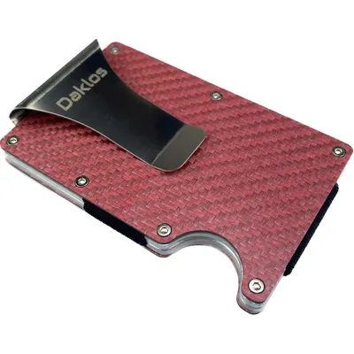 Obrázek produktu pro Karbonová mini peněženka CARBET RFID carbon s klipem - růžová Peněženka Daklos