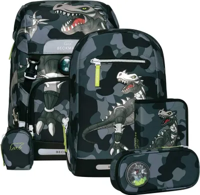 Produktbild von Beckmann Classic 22L Schulrucksack-Set 6-tlg. Camo Rex