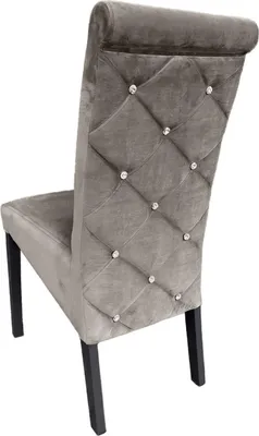 Produktbild von Ares Meble Esszimmerstühl K6 - Esszimmerstuhl Holz - Küchenstühle, Essen Stuhl - Esstisch Stühle Glamour - Samt Grau - Schwarz