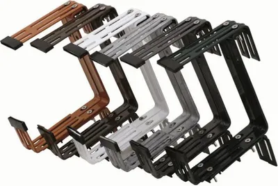 Produktbild von 3 Sets SIENA GARDEN Blumenkastenhalter 3-fach verstellbar Flacheisen bis 17 cm Kastenhöhe und 20 cm Kastenbreite 2er-Set Pack, weiß