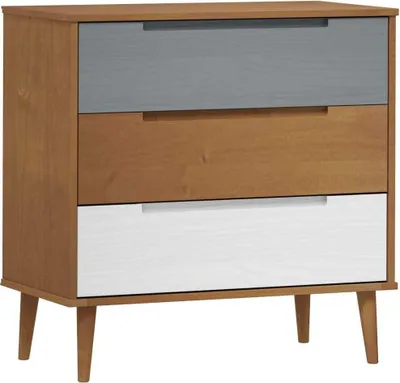 Immagine prodotto di vidaXL Cassettiera MOLDE Marrone 80x40x80 cm Legno massello di pino