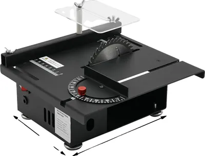 Image de Mini scie de table, moteur puissant, angle de coupe réglable, noir