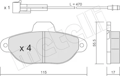 Produktbild von METELLI Bremsbeläge Satz Vorne Bremsklötze für FIAT PUNTO (176) 22-0159-0