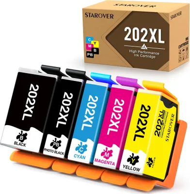 Produktbild von 5 Stück Epson 202 XL Druckerpatronen ersetzt Kompatibel für Epson Expression Premium XP-6000 XP-6001 XP-6005 XP-6100 XP-6105