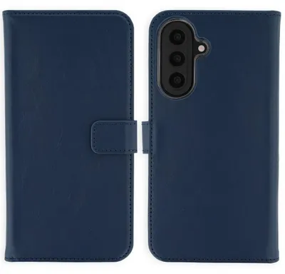 Zdjęcie produktu dla Etui typu bookcase z prawdziwej skóry Selencia do telefonu Samsung Galaxy A57 (5G) – ciemnoniebieskie