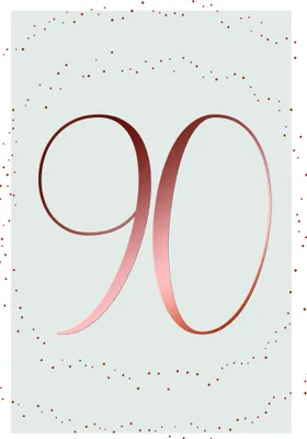 Produktbild von 90. Geburtstag - Karte mit Umschlag - Schriftkarte - mit rosegoldener