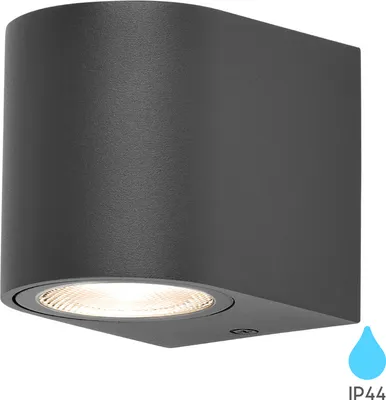 Produktbild von Braytron LED Wandleuchte Außen Anthrazit Rund GU10 Down Außenwandleuchte Wandlampe IP44