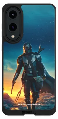 Produktbild von NIVOCASE Handyhülle für Samsung Galaxy S25 Edge Hülle NIVOpure Case Schwarz Sonnenuntergang Star Wars The Mandalorian