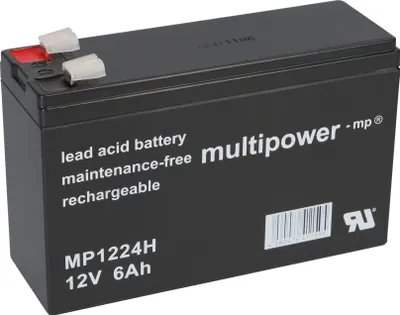 Produktbild von Multipower Blei-Akku MP1224H 12V 6Ah Hochstrom Faston 6,3mm