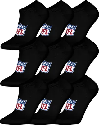 Produktbild von NFL Uni Sneaker-Socken, 9er Pack - NFL Shield 9Pack Sneaker Socks, Logo, Baumwollmischung Schwarz 43-46