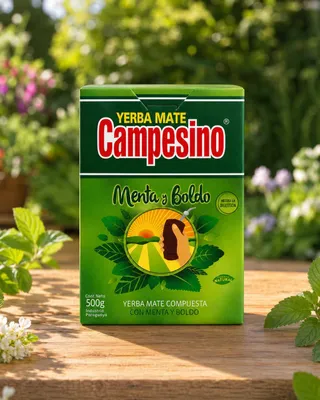 Immagine prodotto di Yerba Mate Campesino Menta y Boldo 500g - Tisana alla menta e alle erbe 0,5kg - Tè Yerba Mate dal Paraguay
