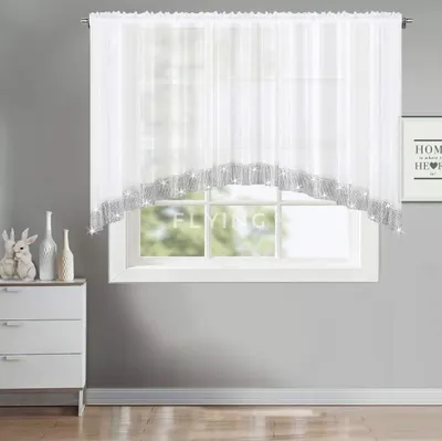 Produktbild von Fertig-Gardine aus Voile Modern Wohnzimmer Küche-Gardine LB-223, 120x400 cm