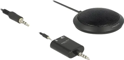 Produktbild von Delock Kondensator Tisch Mikrofon Omnidirektional für Konferenz mit 3,5 mm Klinkenstecker 3 Pin