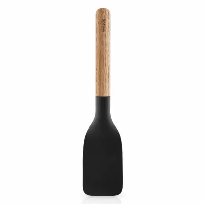 Immagine prodotto di Eva Solo Nordic kitchen Pfannenheber, Pfannenwender, Wender, Kochen, Zubehör, Eichenholz/Silikon, Schwarz, L 28 cm, 530457