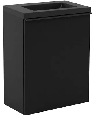 Immagine prodotto di CERANO - Mobile lavabo per bagno Zola - nero opaco + lavabo in marmo lit. - nero opaco - 40x55x23,5 cm