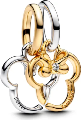 Image de Pandora Disney Mickey Mouse et Minnie Mouse Pendentif à breloques divisible 763650C01 Pendentif à breloques