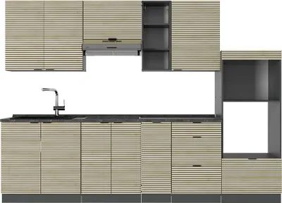 Immagine prodotto di Cucina componibile Vicco Fame-Line Pannello in rovere/antracite 280 cm , PL Antracite, Model 51502