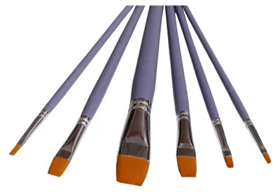 Produktbild von Set mit 6 Toray Künstlerpinseln Flachpinsel für Acryl- und Aquarellfarben
