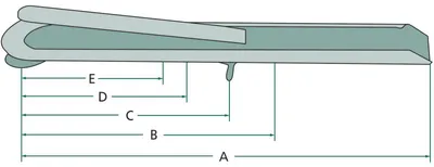Obrázok produktu pre Kompletný posuvný bočný pánt, dĺžka 420 mm