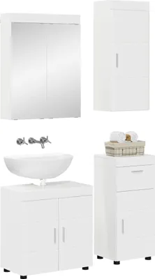 Immagine prodotto di Set di mobili da bagno vidaXL TULUM, 4 pezzi, bianco lucido, 60 x 34 x 63 cm
