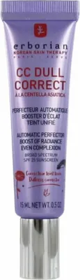 A tube of Erborian CC Dull Correct sunscreen SPF25 against a white background.