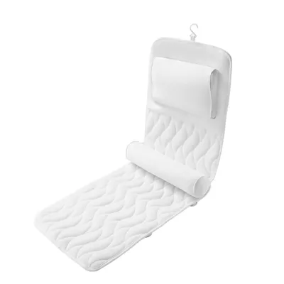 Produktbild von Körperbadekissen mit Lendenkissen, Badewannenkissen mit 14 Saugnäpfen, 3D-Air-Mesh, passt in jede Badewanne, s Badezimmerzubehör