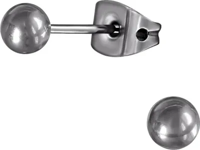 Produktbild von Titan Ohrstecker mit Kugel 3-4-5mm Größe - 4 mm