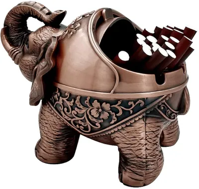 Produktbild von Elefant Aschenbecher Winddicht Aschenbecher Vintage Kugelförmige Aschenbecher Zigaretten Aschenbecher Geruchsentferner Zigarre Aschenbecher Asche Halter mit Deckel