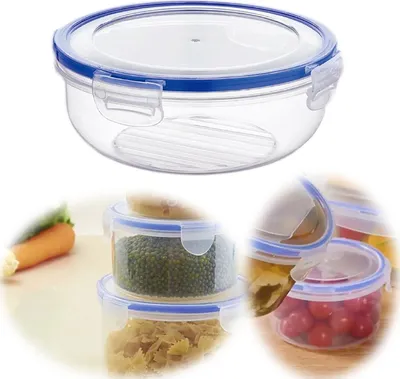Produktbild von LS-LebenStil Frischhaltedose Clip & Lock 800ml Rund mit Deckel Kunststoff auslaufsicher Vorratsdose Lunchbox Mikrowelle Gefrierbox stapelbar
