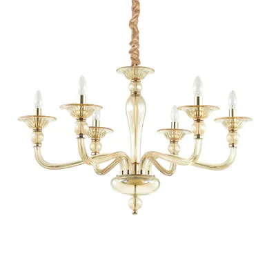 Immagine prodotto di Lampada a sospensione color ambra DANIELI 6 lampadine